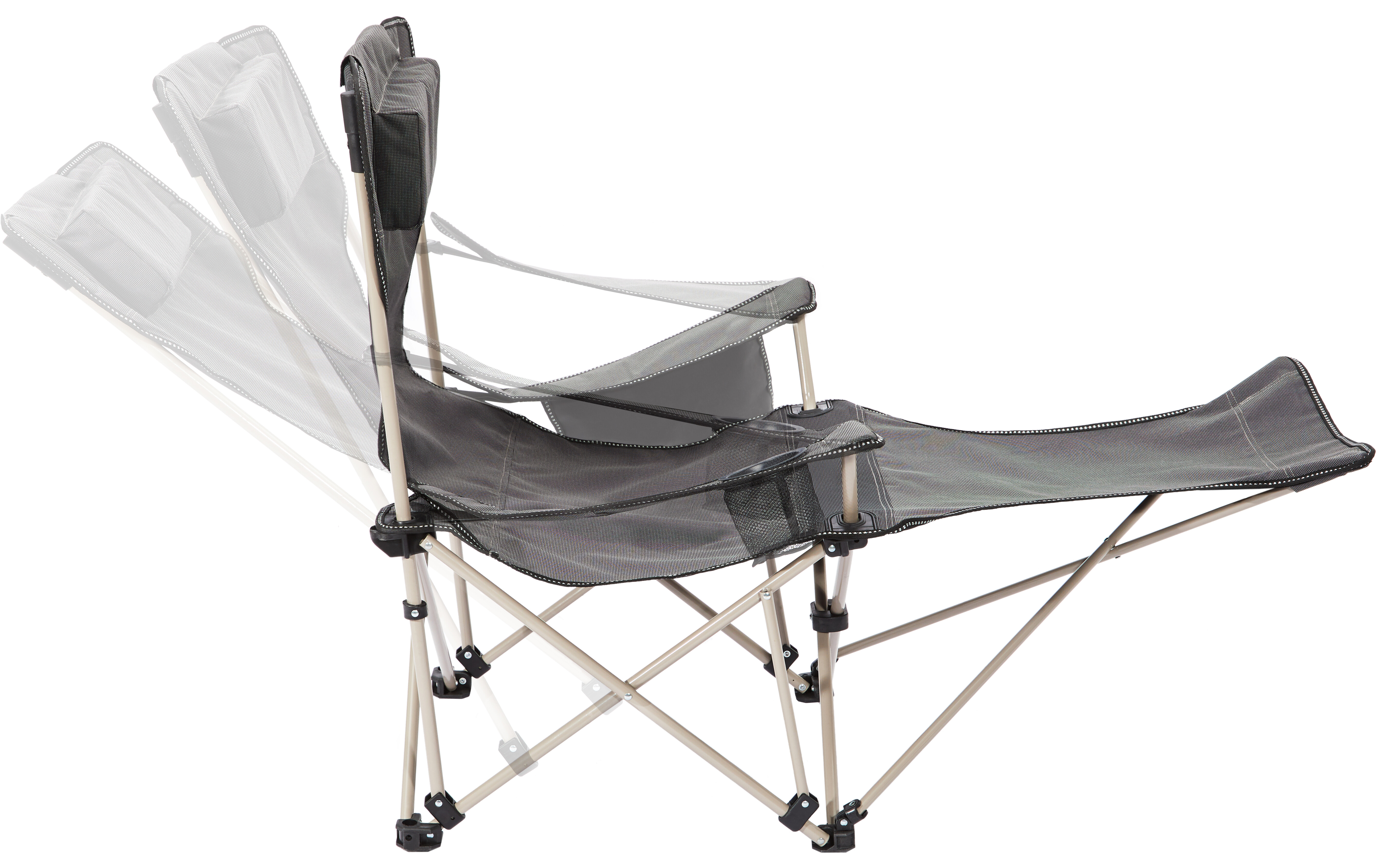CAMPZ Lounger Folding Chair with Footrest anthracite at
